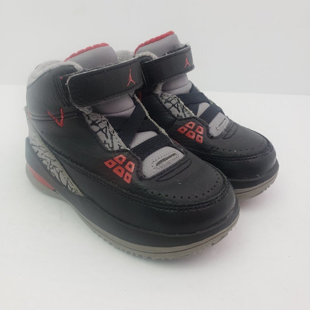 Nike Air Jordan 2.5 Team Baby Boys Size 6C Bred Black Varsity Red Cement Shoes